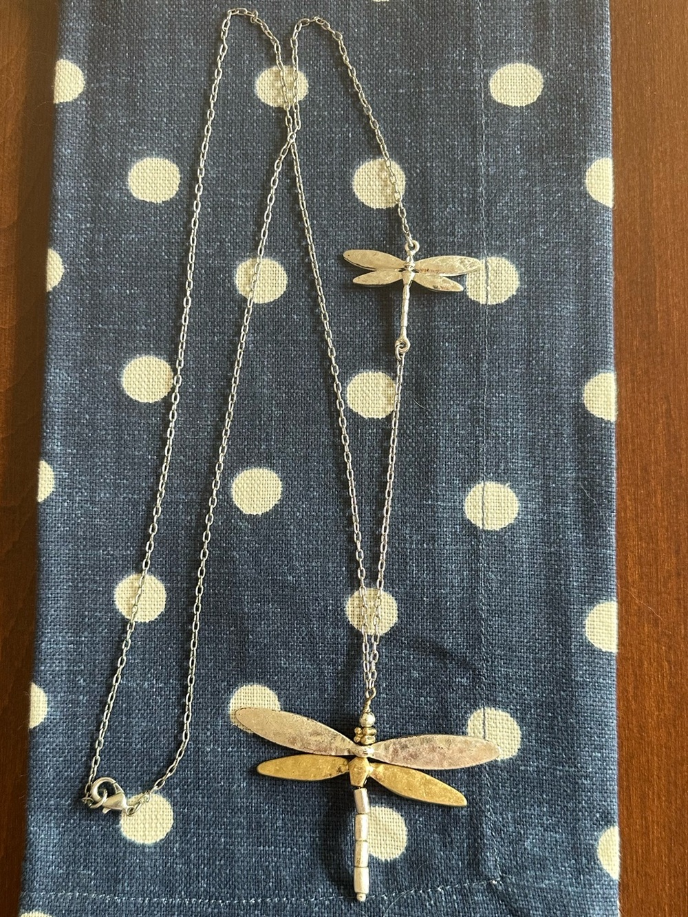 J Jill Multi-tonal Dragonfly Pendant Necklace EUC